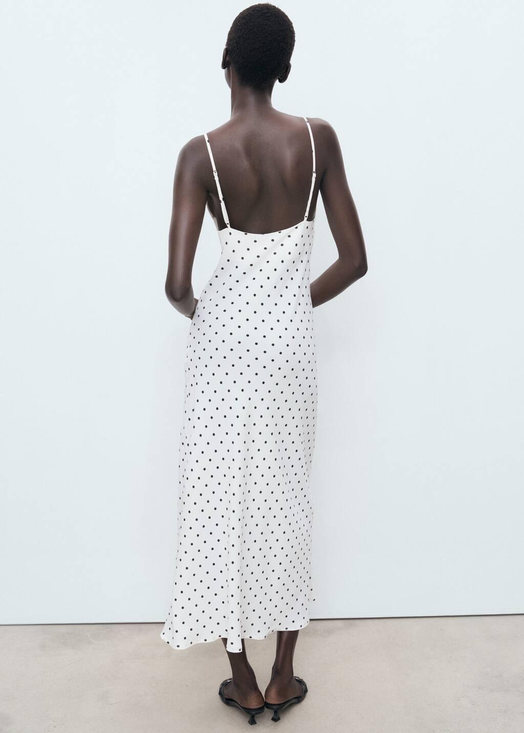 White Long Dress With Draped Neckline, Natural White, large image number 13