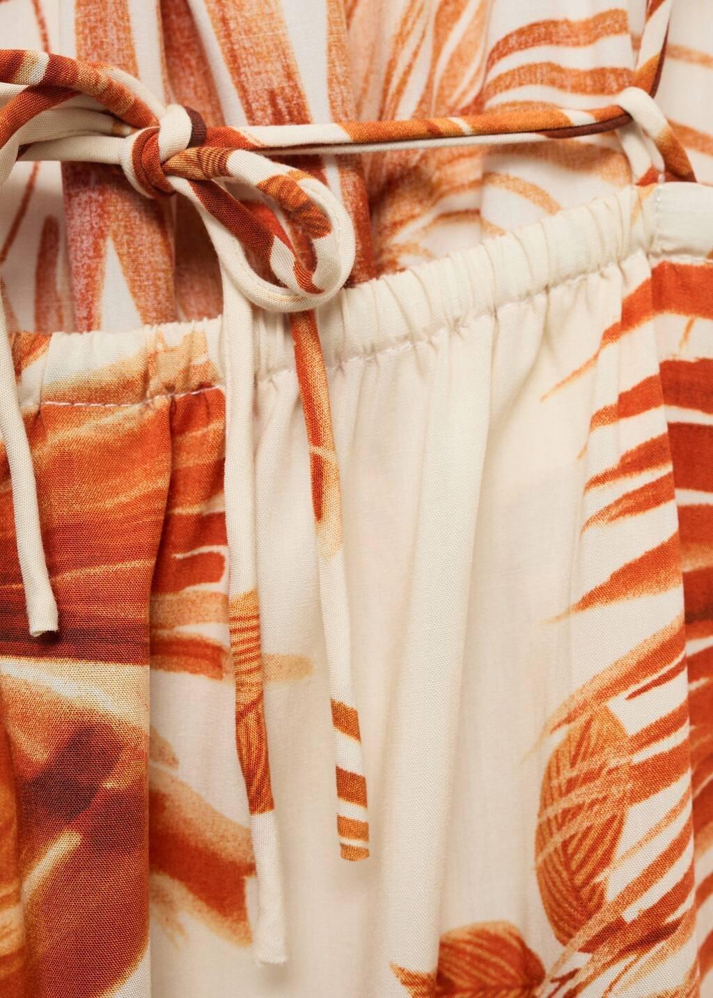 Brown Palm-Tree Print Halter Dress, , large image number 1