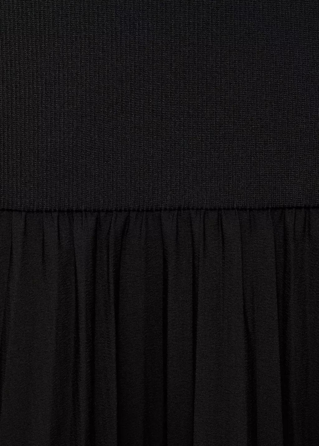 Black Combined Pleated Dress, , large image number 8
