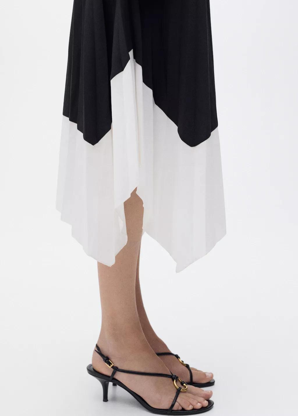 Black Combined Pleated Dress, , large image number 9