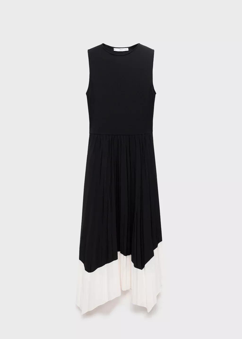 Black Combined Pleated Dress, , large image number 11