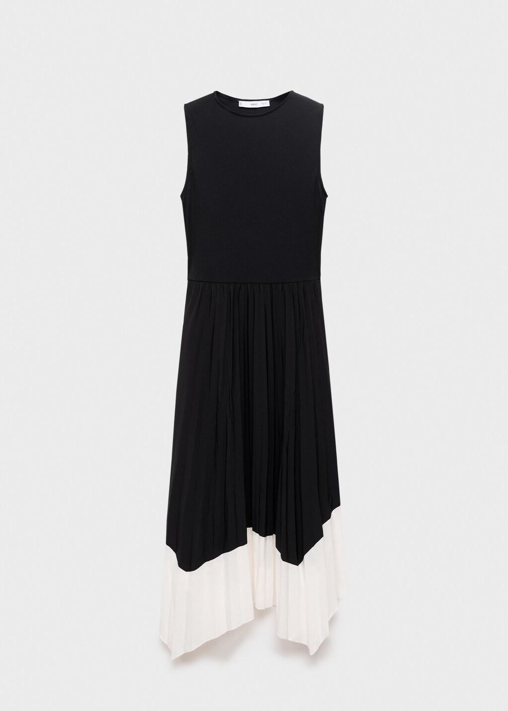Black Combined Pleated Dress, Black, large image number 13
