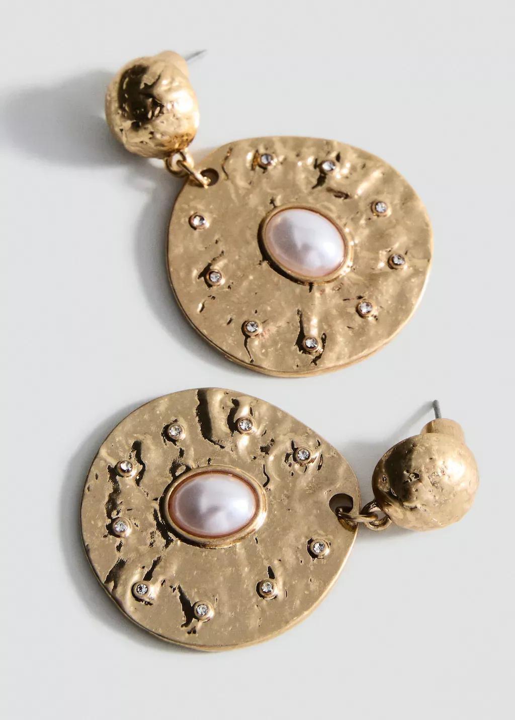 Gold Combined Circular Earrings, 0201_OR, large image number 0