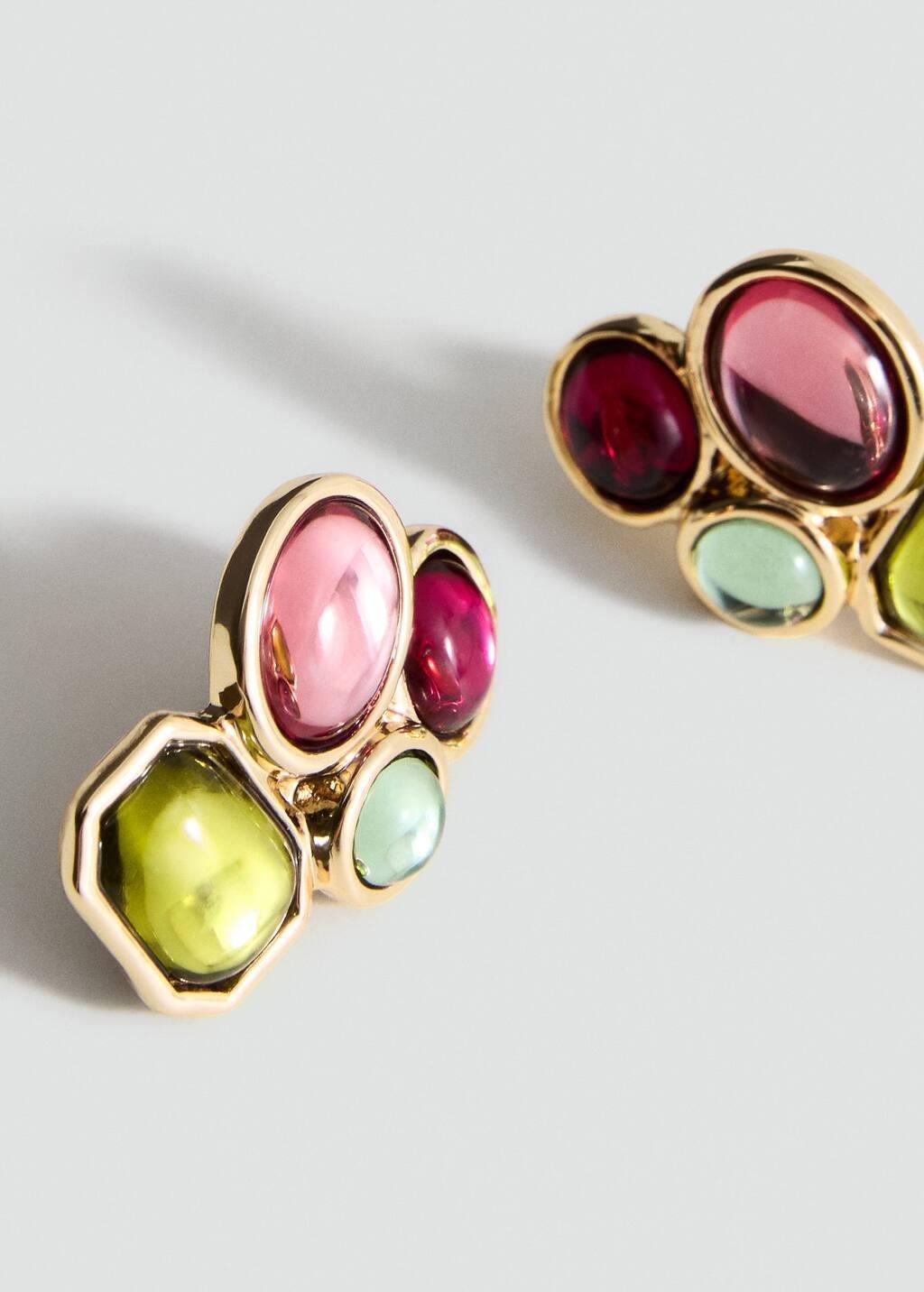 Gold Earrings With Geometric Applique, 0201_OR, large image number 0