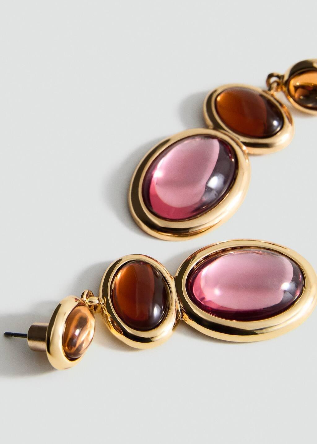 Gold Mixed Pendant Earrings, 0201_OR, large image number 0