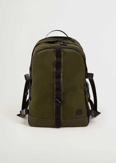 Khaki Multi-Functional Canvas Backpack, Men, , large image number 0
