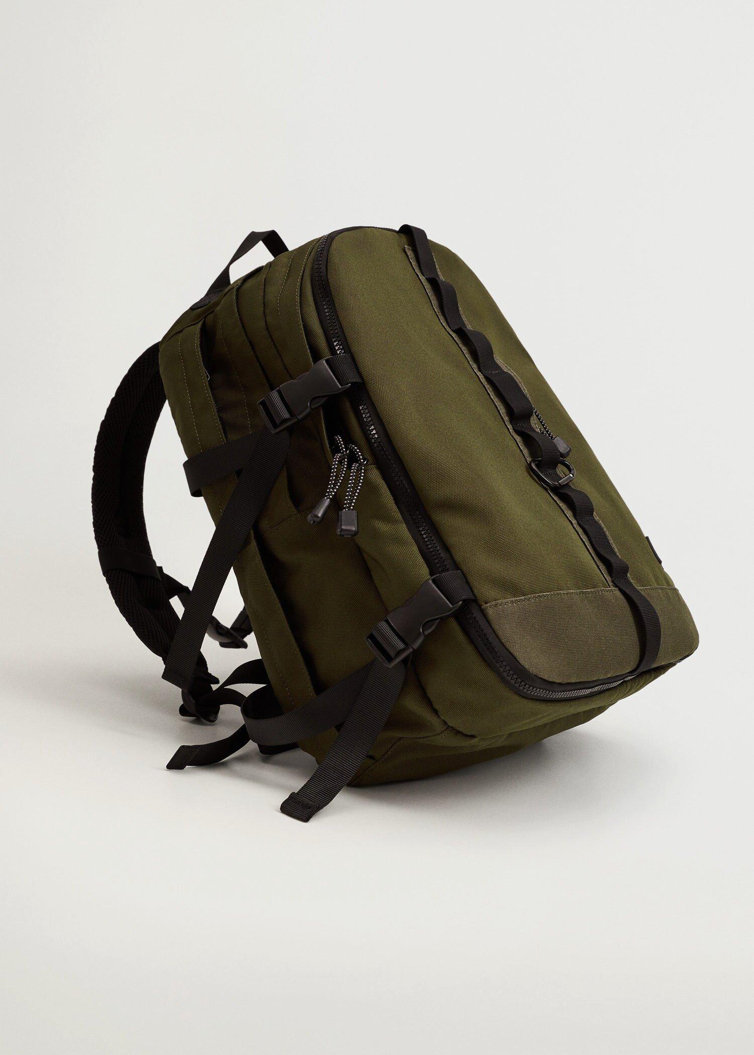 Khaki Multi-Functional Canvas Backpack, Men, , large image number 2