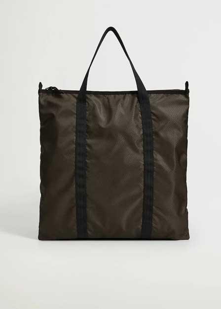 Khaki Nylon Tote Bag, Men, , large image number 0