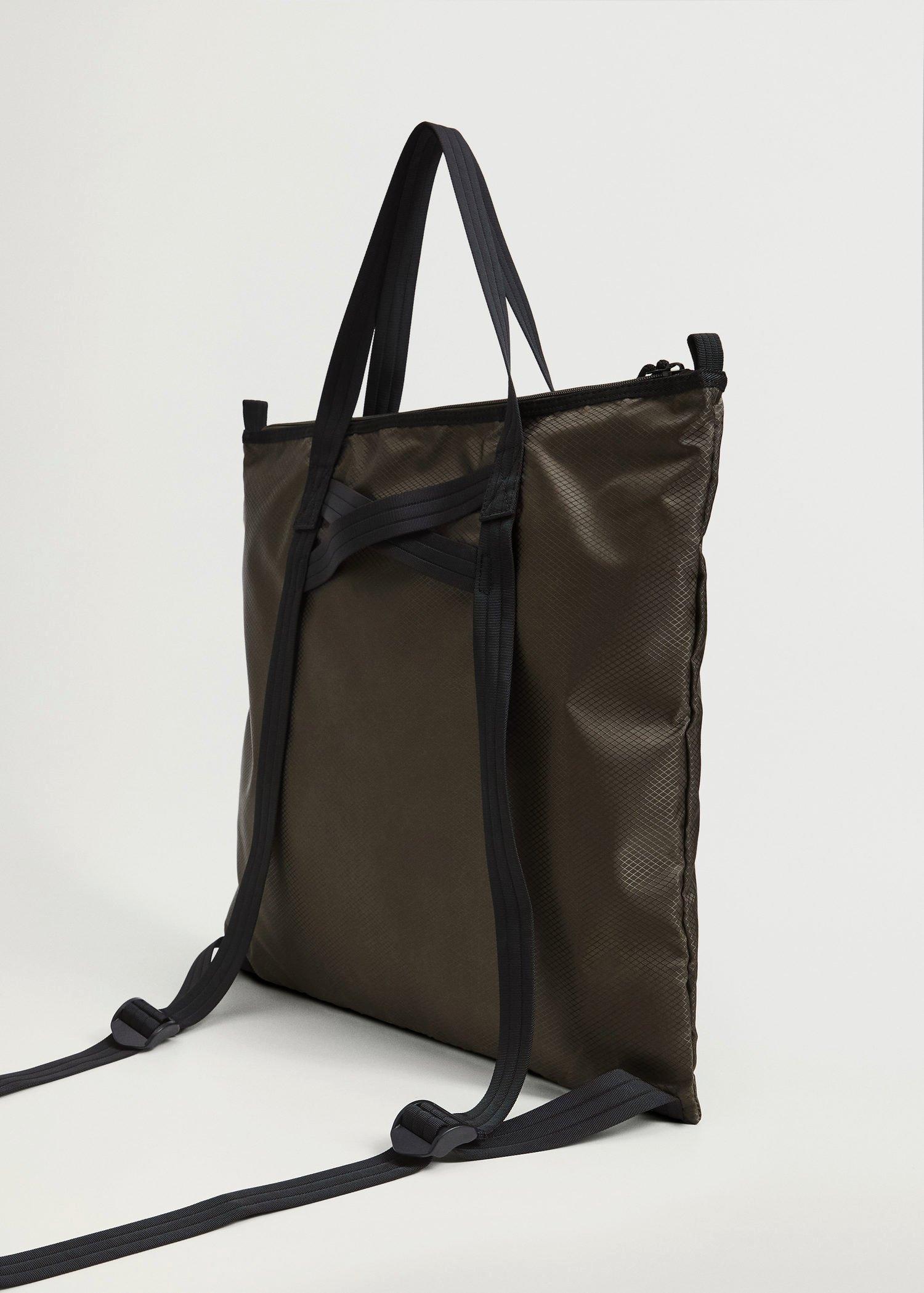 Khaki Nylon Tote Bag, Men, , large image number 2