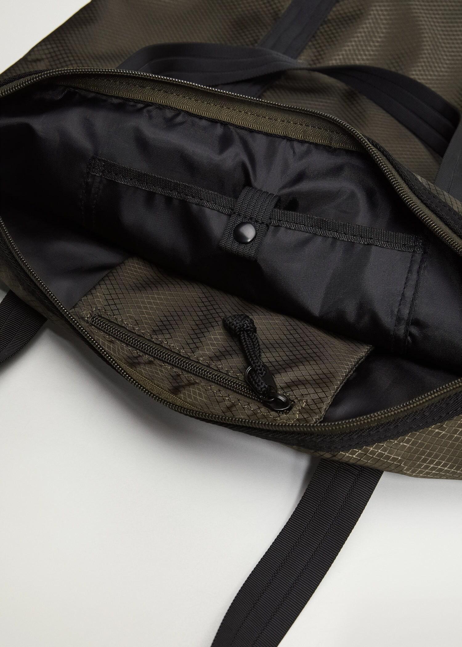 Khaki Nylon Tote Bag, Men, , large image number 4