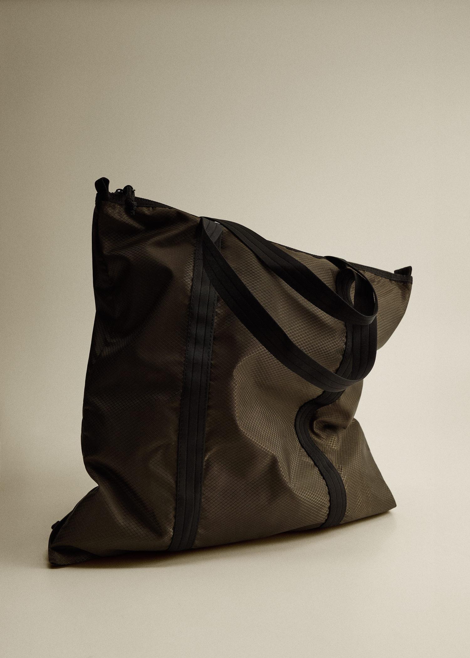 Khaki Nylon Tote Bag, Men, , large image number 5