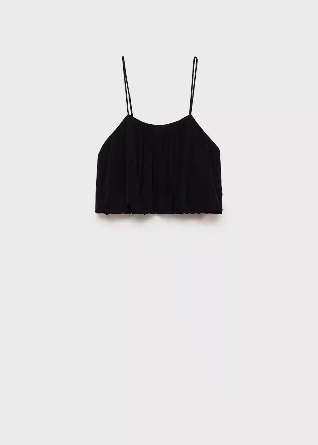 BLACK Balloon crop top, , large image number 0