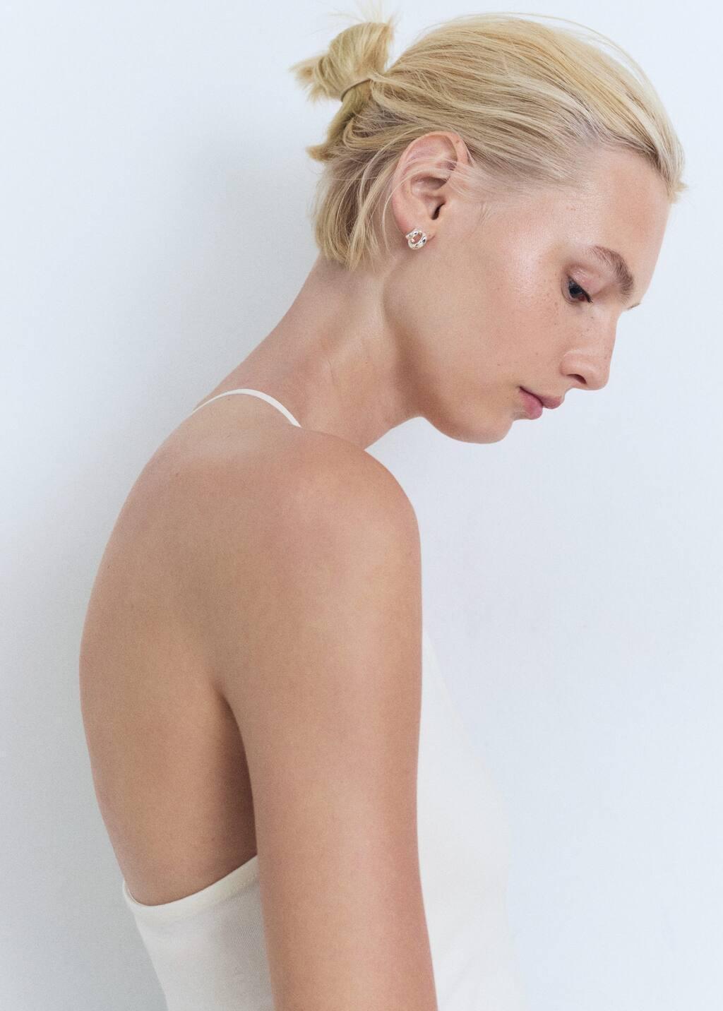 NATURAL WHITE Open-back cotton top, , large image number 2