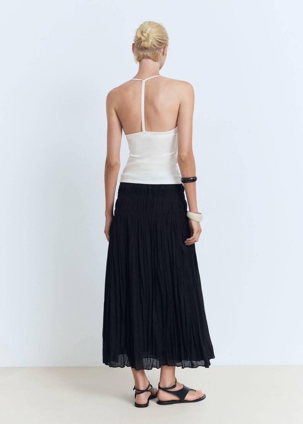 NATURAL WHITE Open-back cotton top, , large image number 4