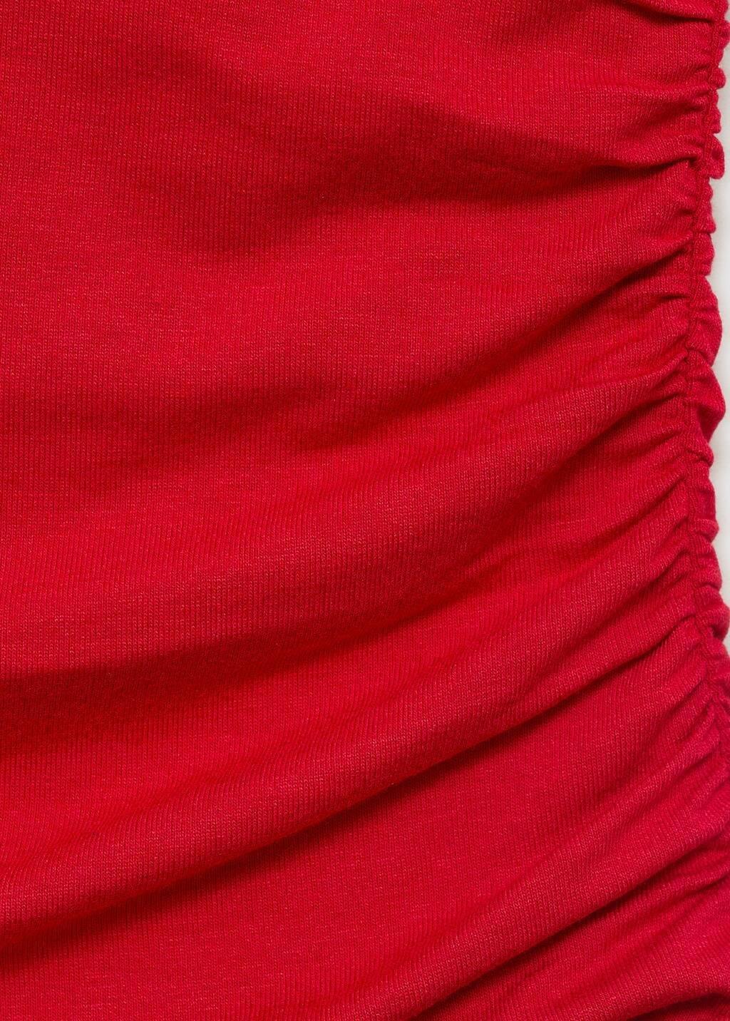 RED V-neck top with open back, 0201_70, large image number 4