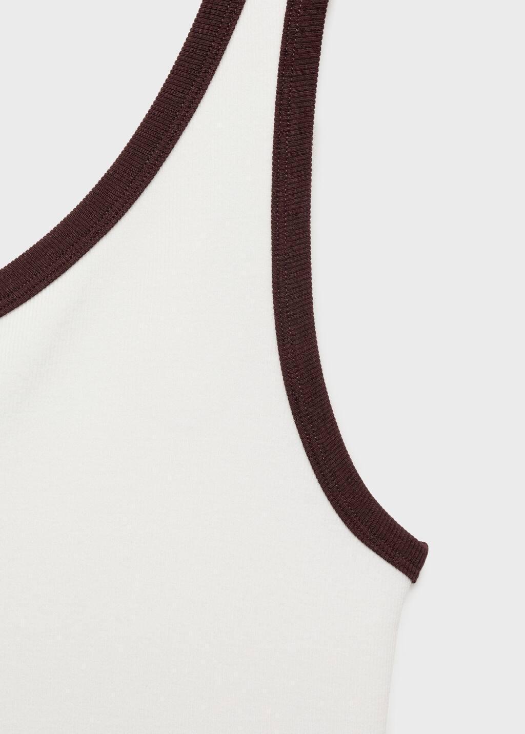 LIGHT BEIGE Asymmetrical top with contrasting trim, Light Beige, large image number 4