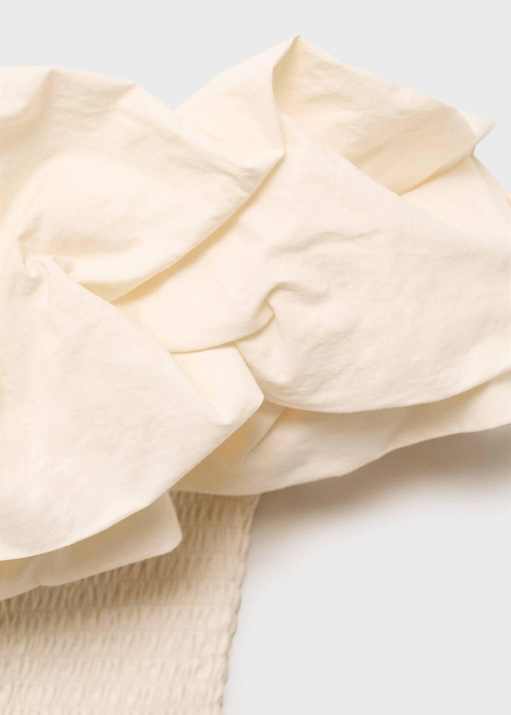 LIGHT BEIGE Strapless top with ruffles, Light Beige, large image number 3