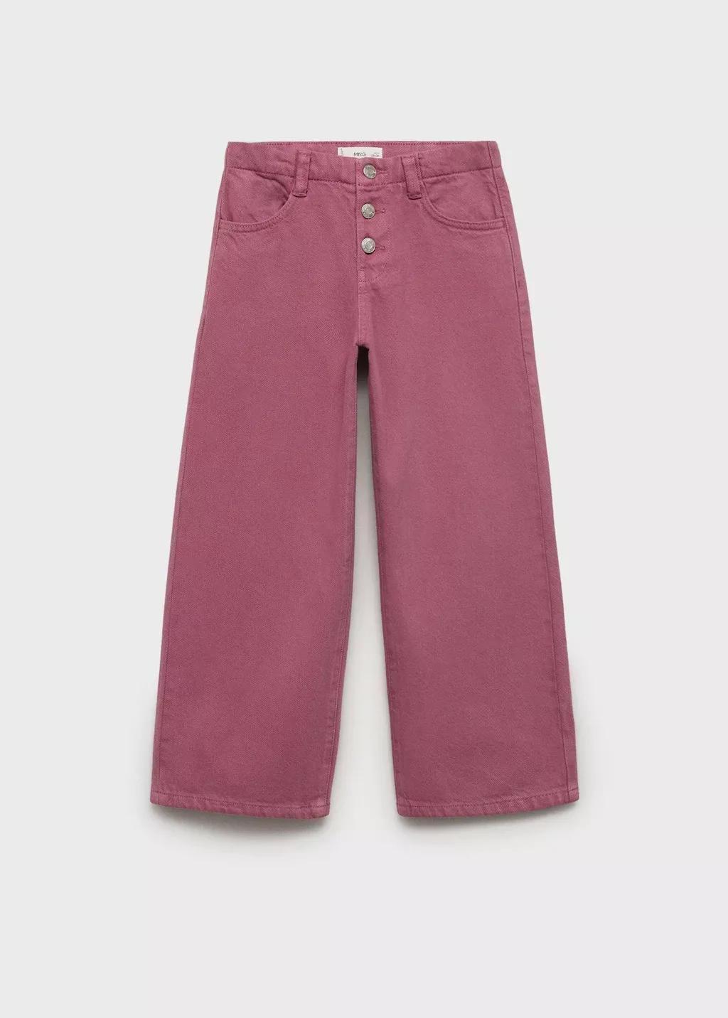 DARK RED Button-down culotte jeans, Kids Girl, , large image number 1