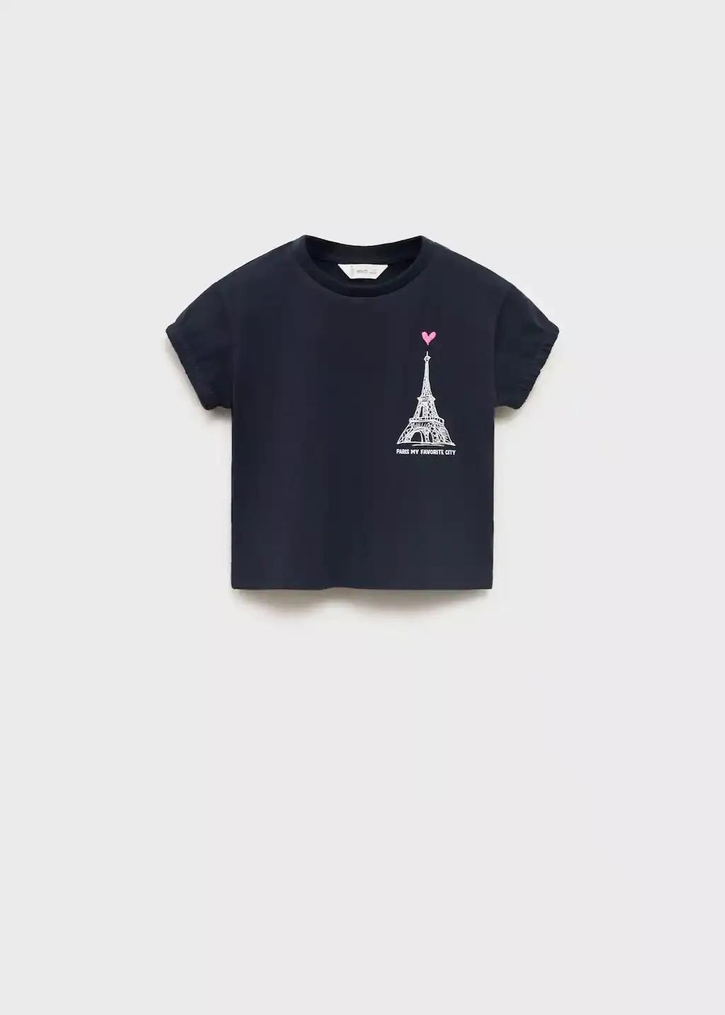 NAVY Message heart T-shirt, Baby Girl, , large image number 0