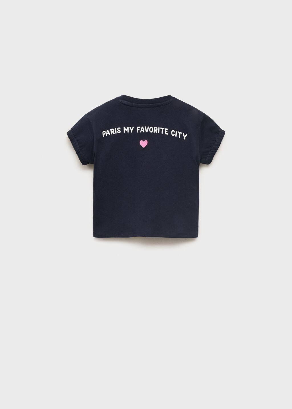 NAVY Message heart T-shirt, Baby Girl, , large image number 1