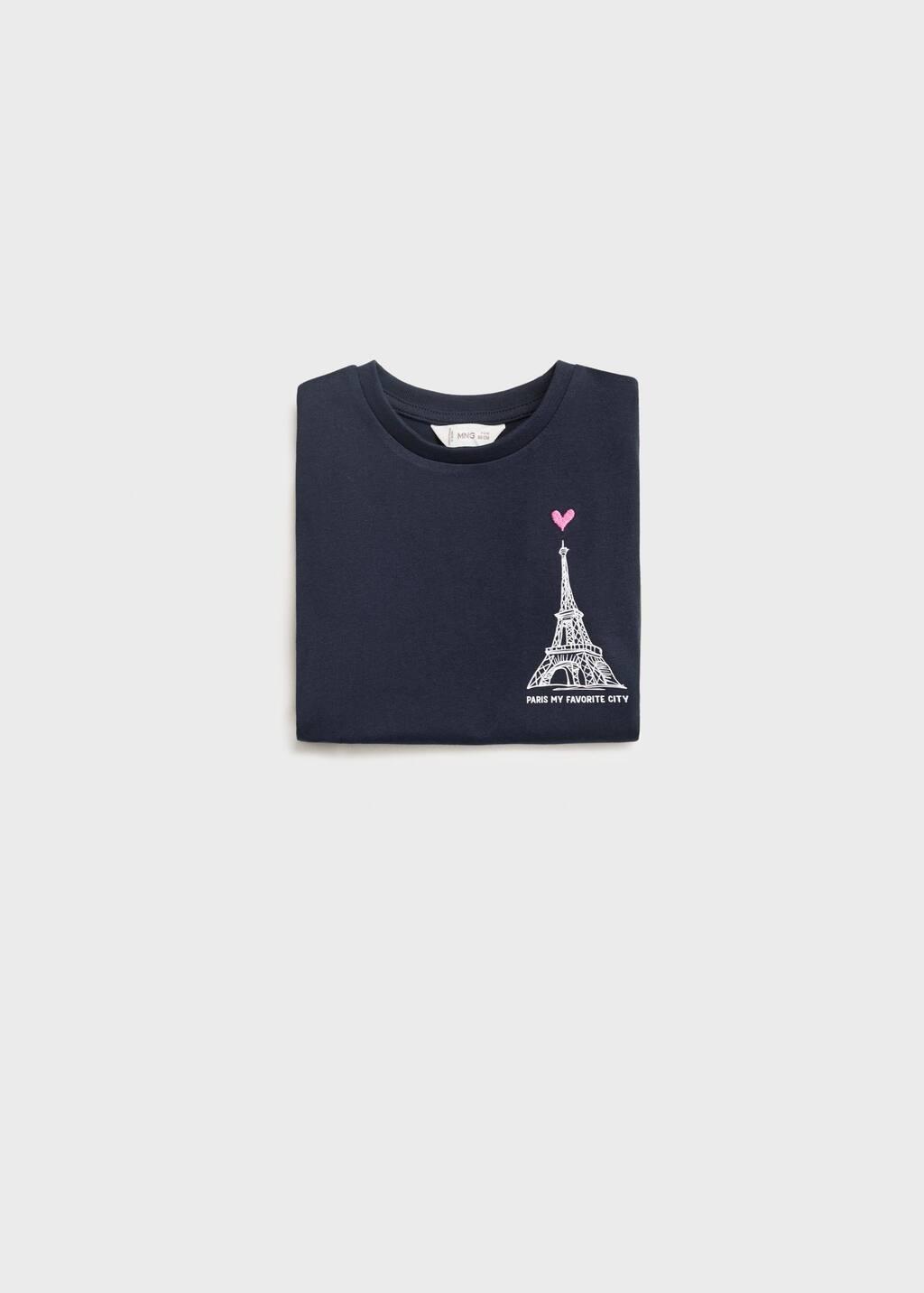 NAVY Message heart T-shirt, Baby Girl, , large image number 2