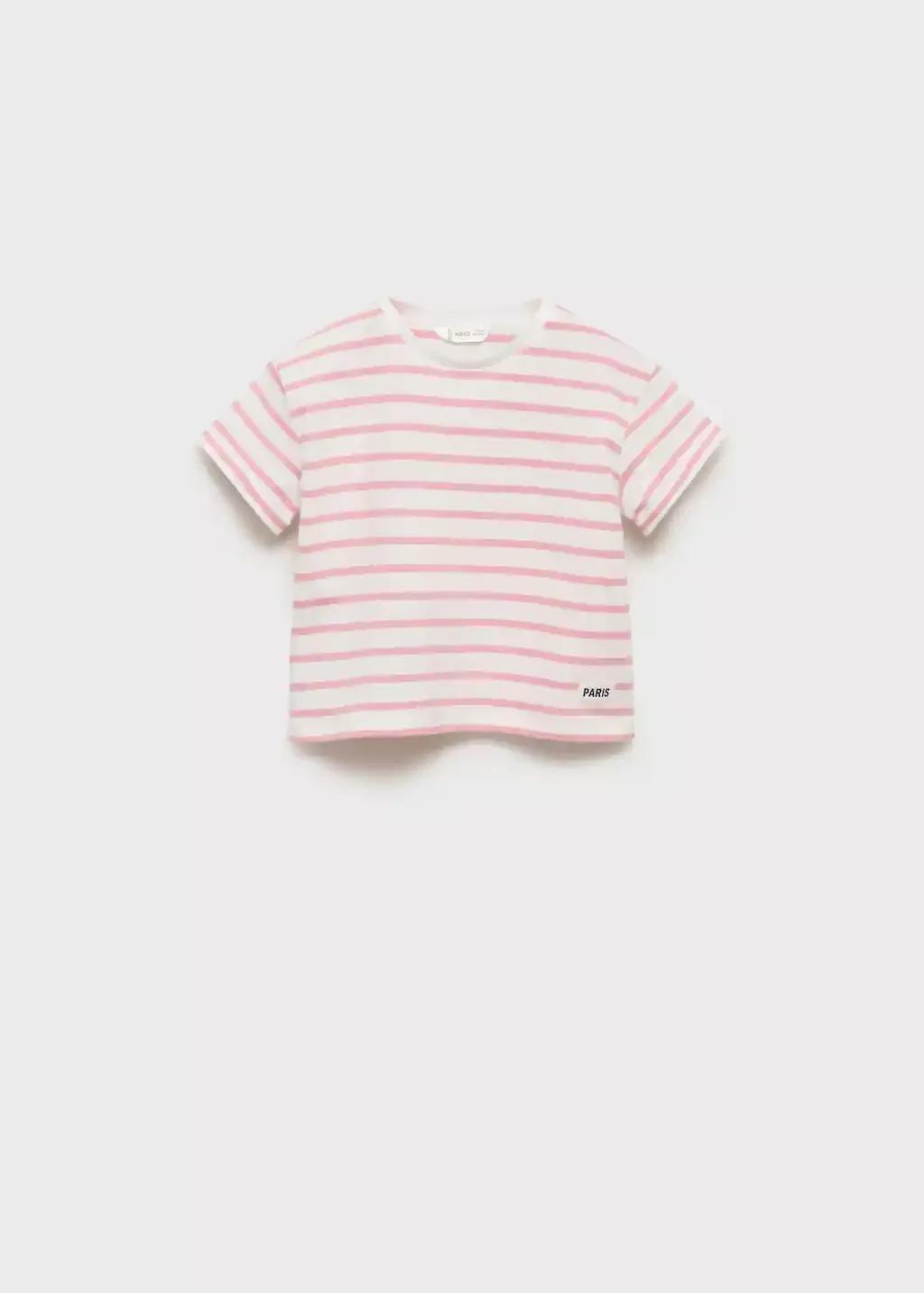 PINK Patch striped t-shirt, Baby Girl, , large image number 0