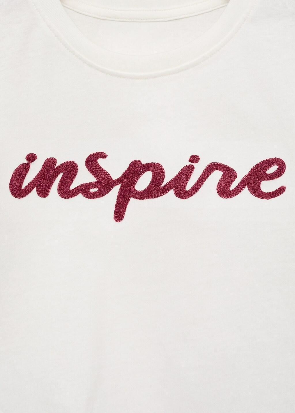NATURAL WHITE Embroidered cotton T-shirt, Kids Girl, , large image number 4