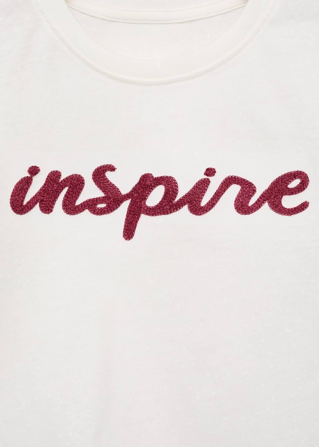 NATURAL WHITE Embroidered cotton T-shirt, Kids Girl, Natural White, large image number 4