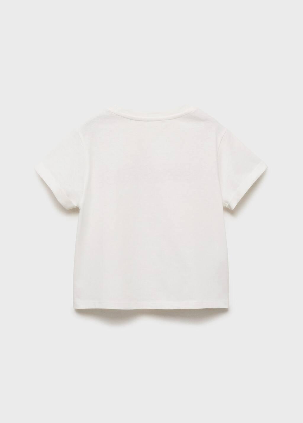 NATURAL WHITE Embroidered cotton T-shirt, Kids Girl, Natural White, large image number 7