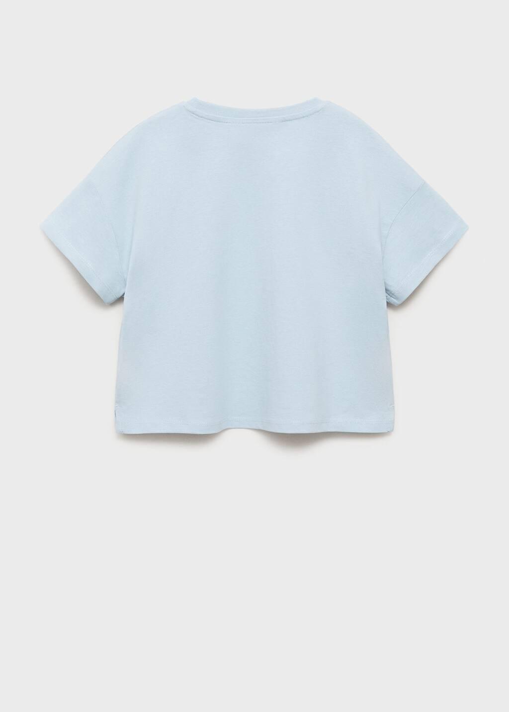 Blue Embroidered Cotton T-Shirt, , large image number 1