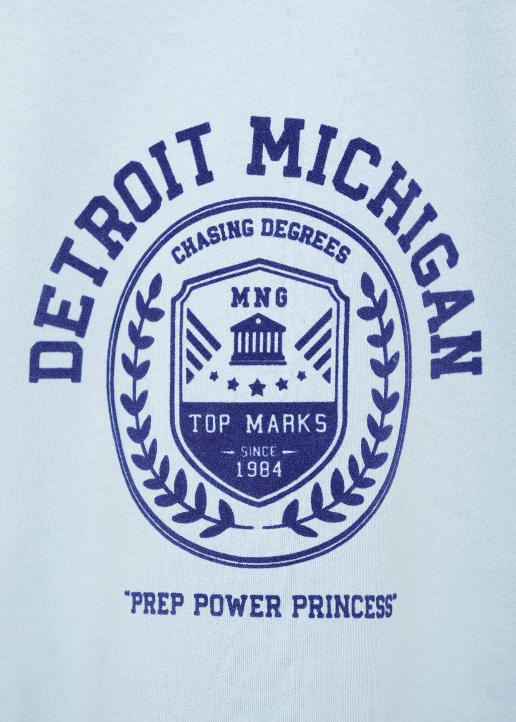 Blue Embroidered Cotton T-Shirt, , large image number 2