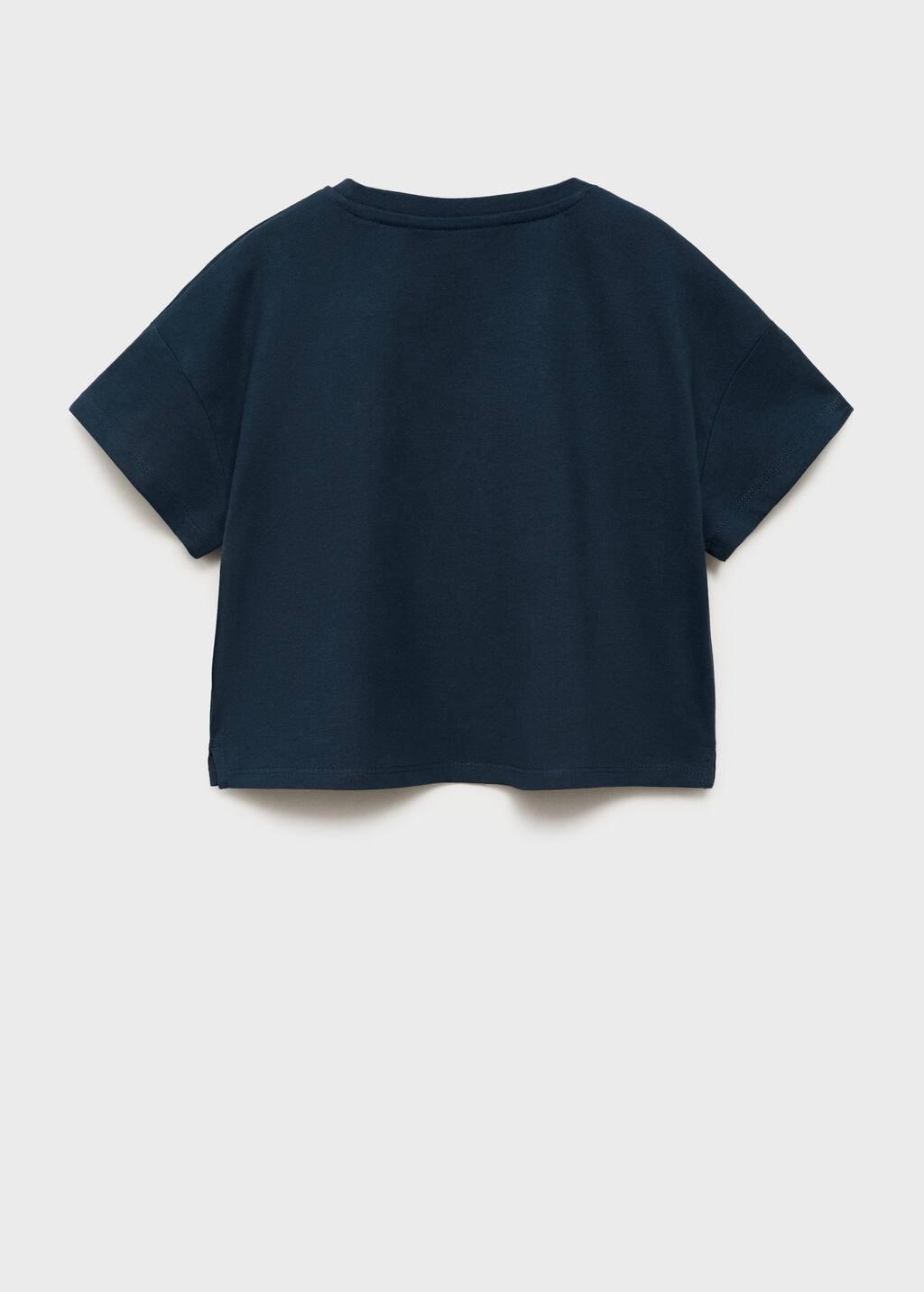 Blue Embroidered Cotton T-Shirt, , large image number 1