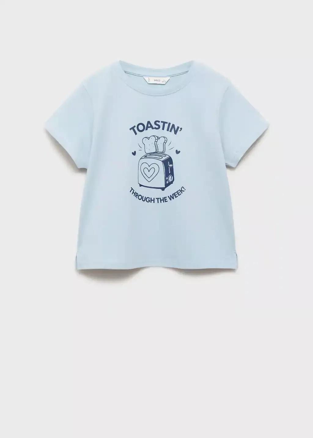 LT-PASTEL BLUE Short-sleeved printed t-shirt, Kids Girl, , large image number 0