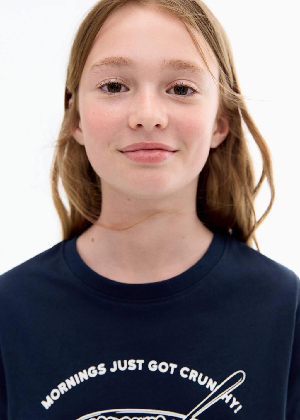 NAVY Short-sleeved printed t-shirt, Kids Girl, Navy, medium