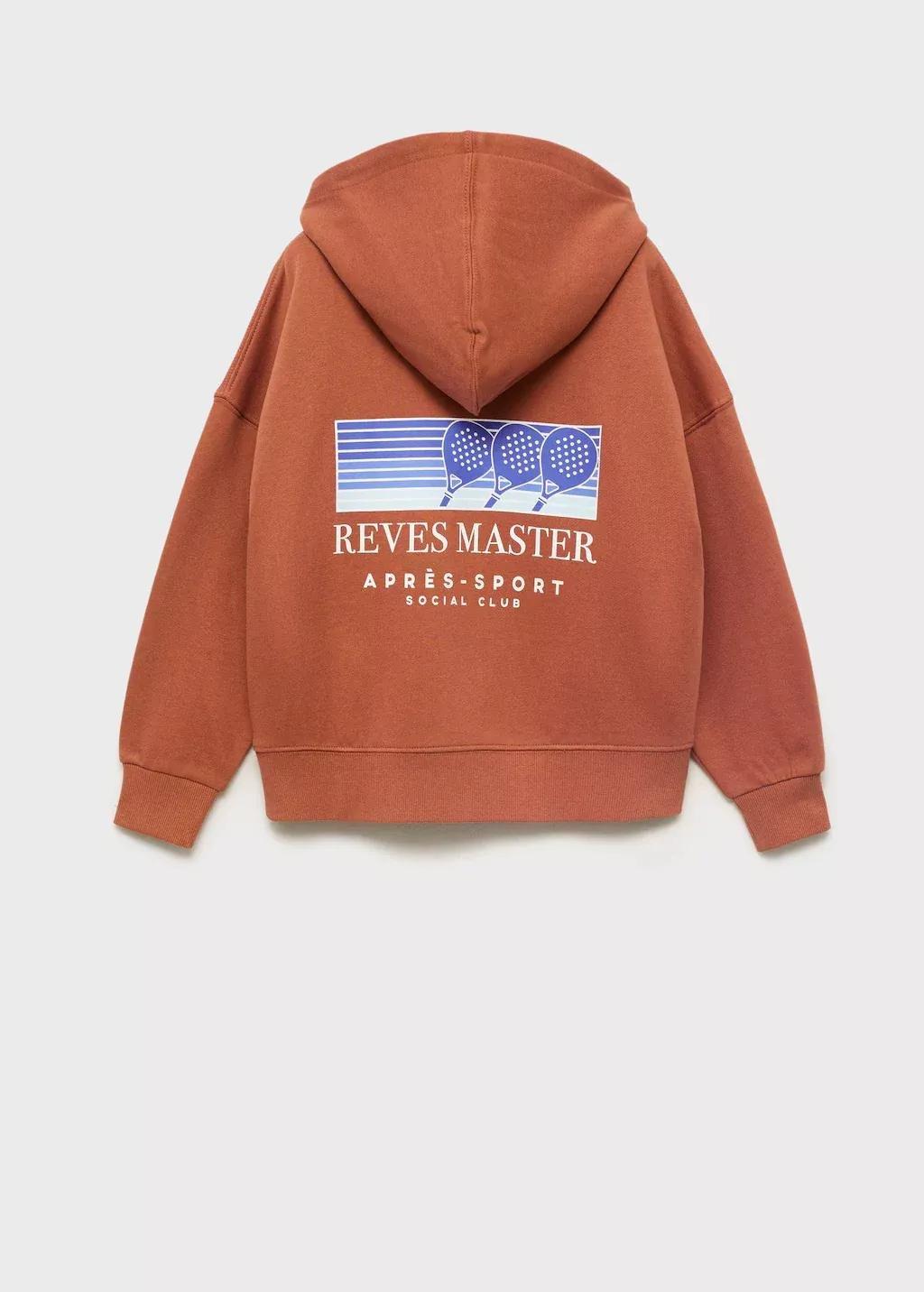 Orange Printed Cotton Sweatshirt, Kids Boys, , large image number 1