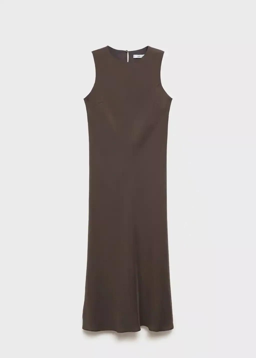 Brown Modal Midi-Dress, , medium