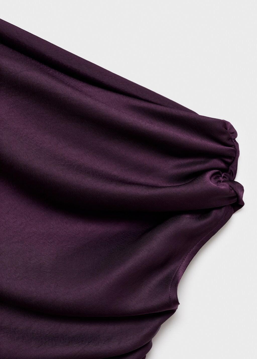 Purple Asymmetrical Satin Dress, , large image number 11