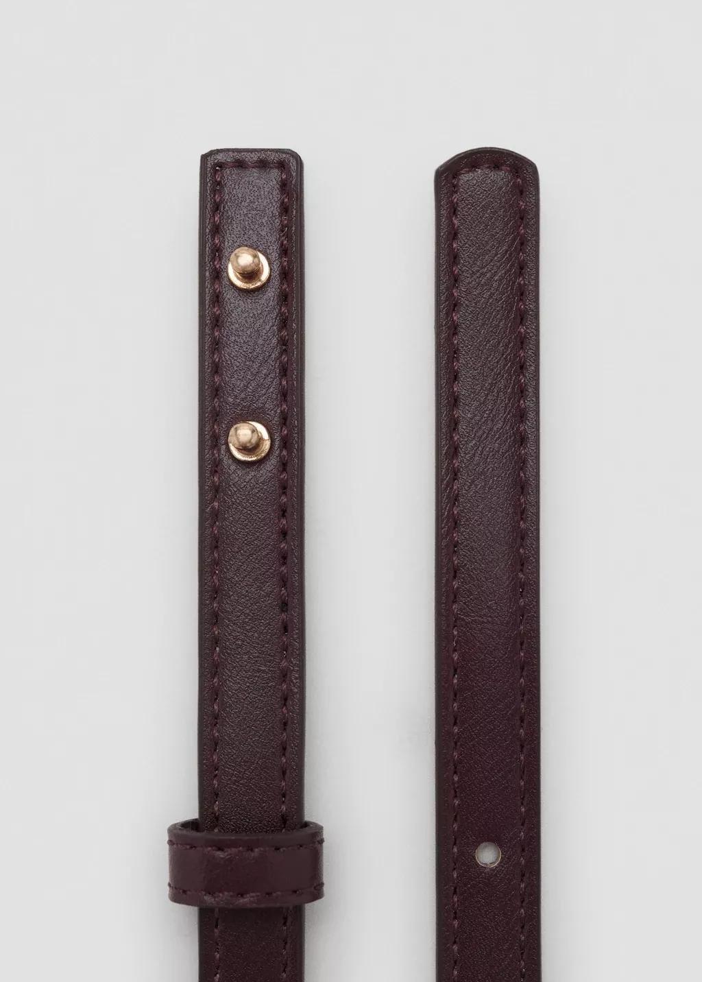 Red Thin Belt With Metal Detail, , large image number 1
