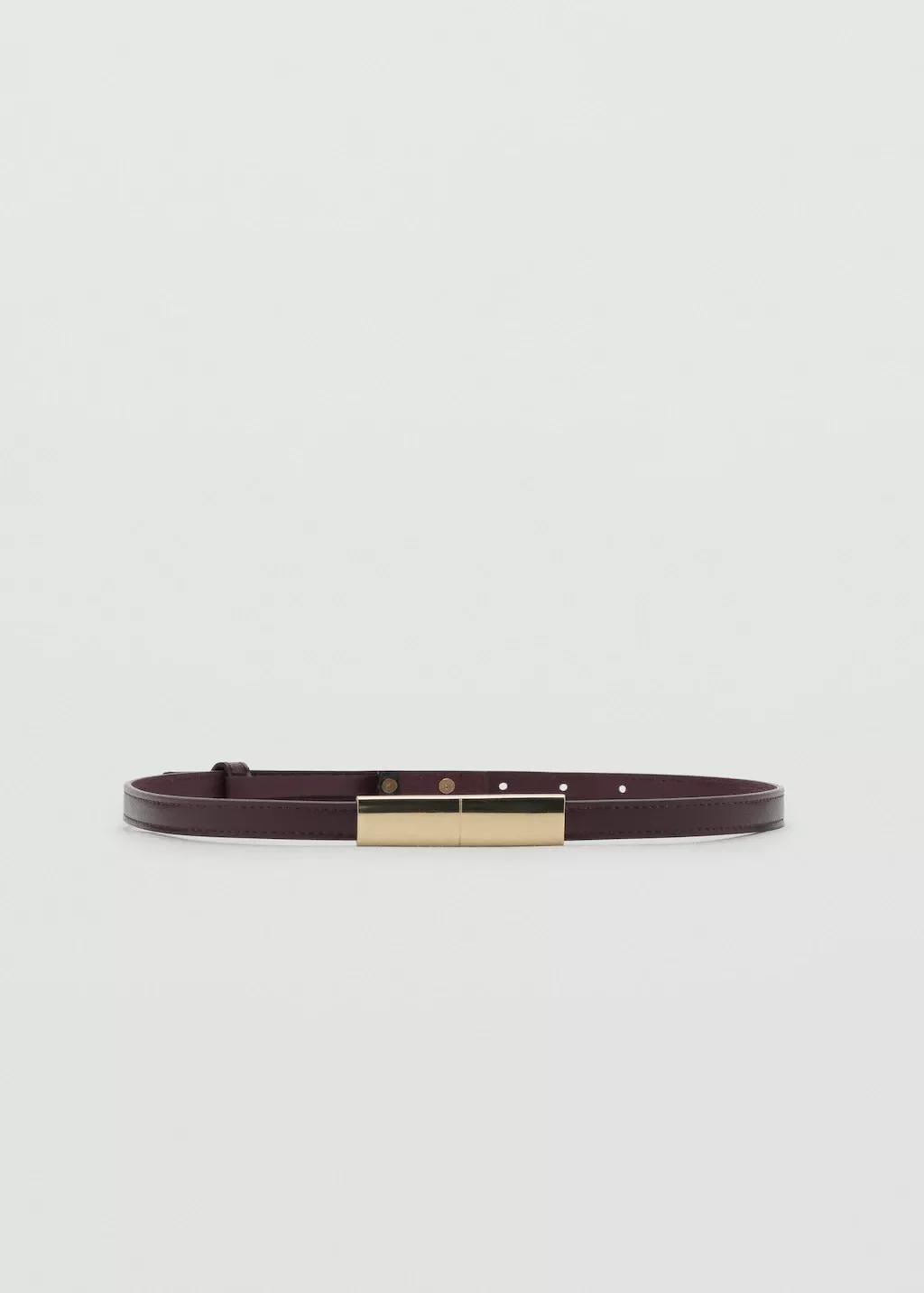 Red Thin Belt With Metal Detail, , large image number 4