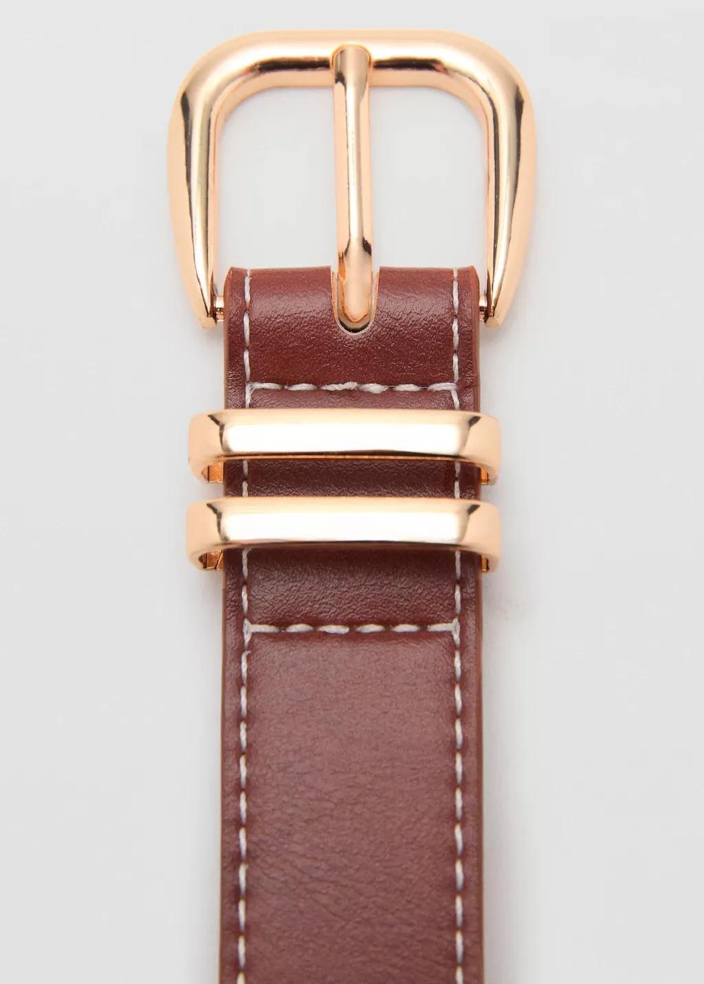 Brown Metal Buckle Belt, , large image number 3