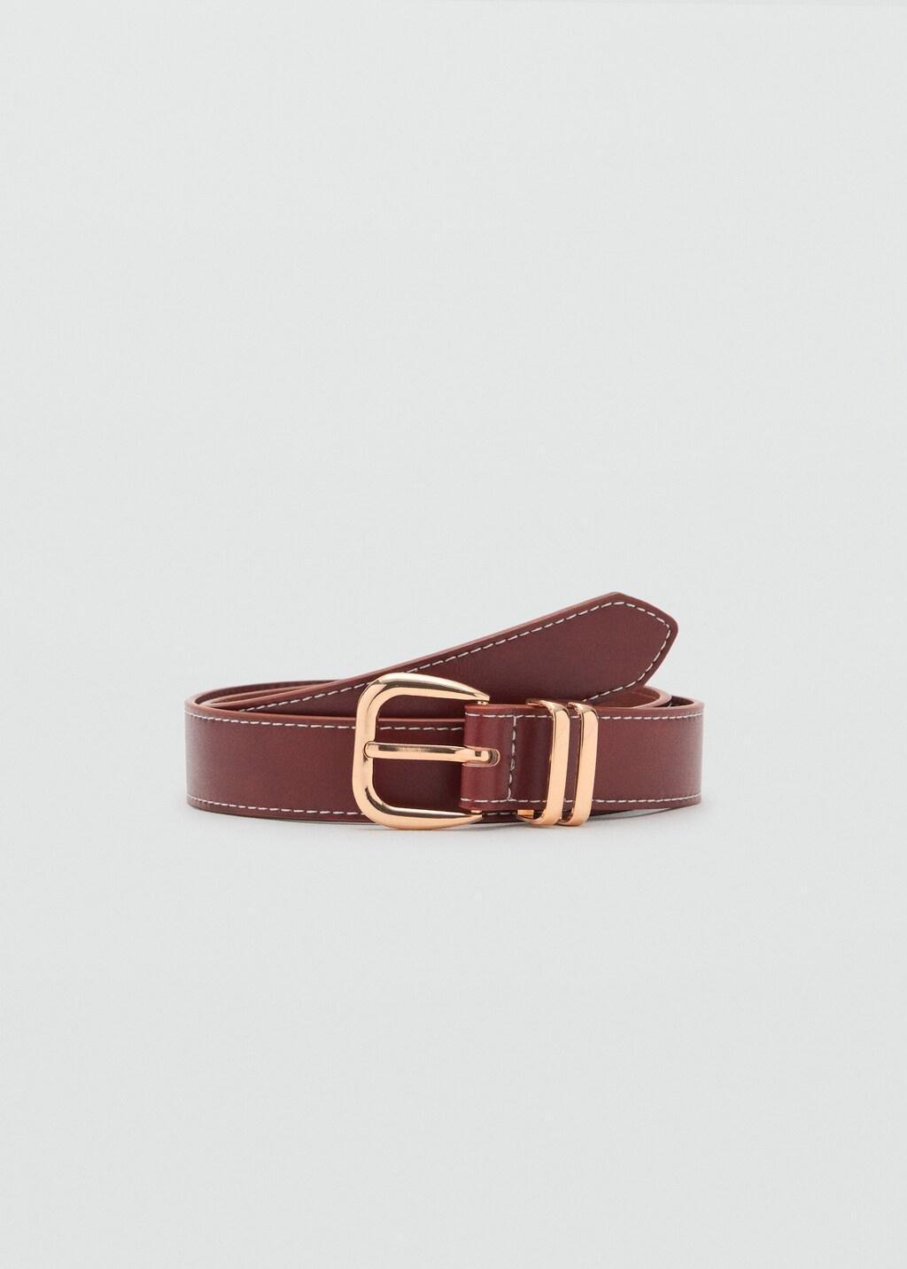 Brown Metal Buckle Belt, , large image number 4