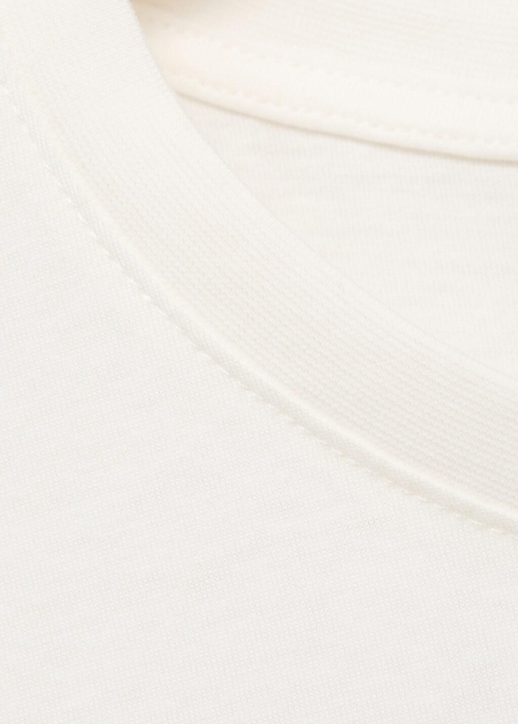 White Printed Cotton-Blend T-Shirt, Natural White, large image number 10