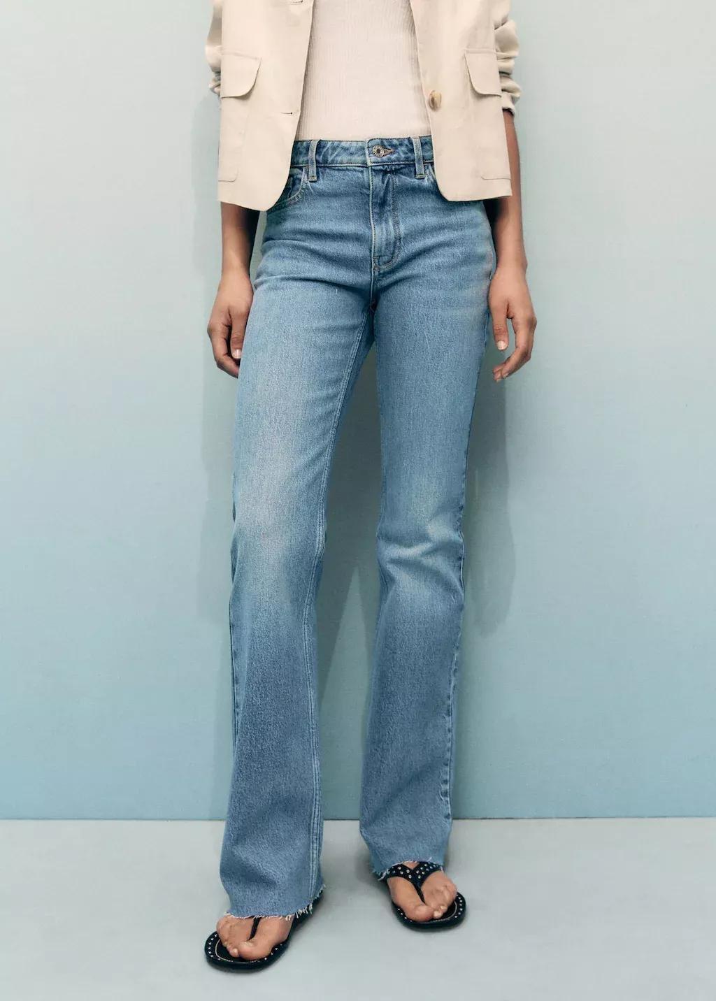 Blue Fiona flared mid-rise jeans, , large image number 0