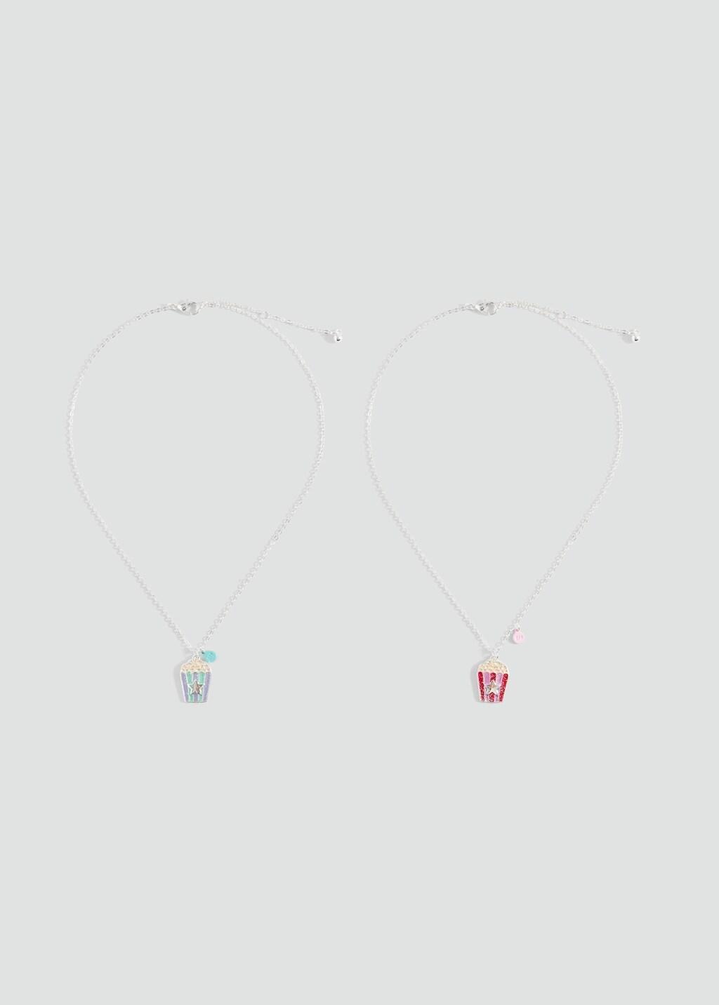 Silver Combined Necklace Pack, Kids Girl, Silver, large image number 4