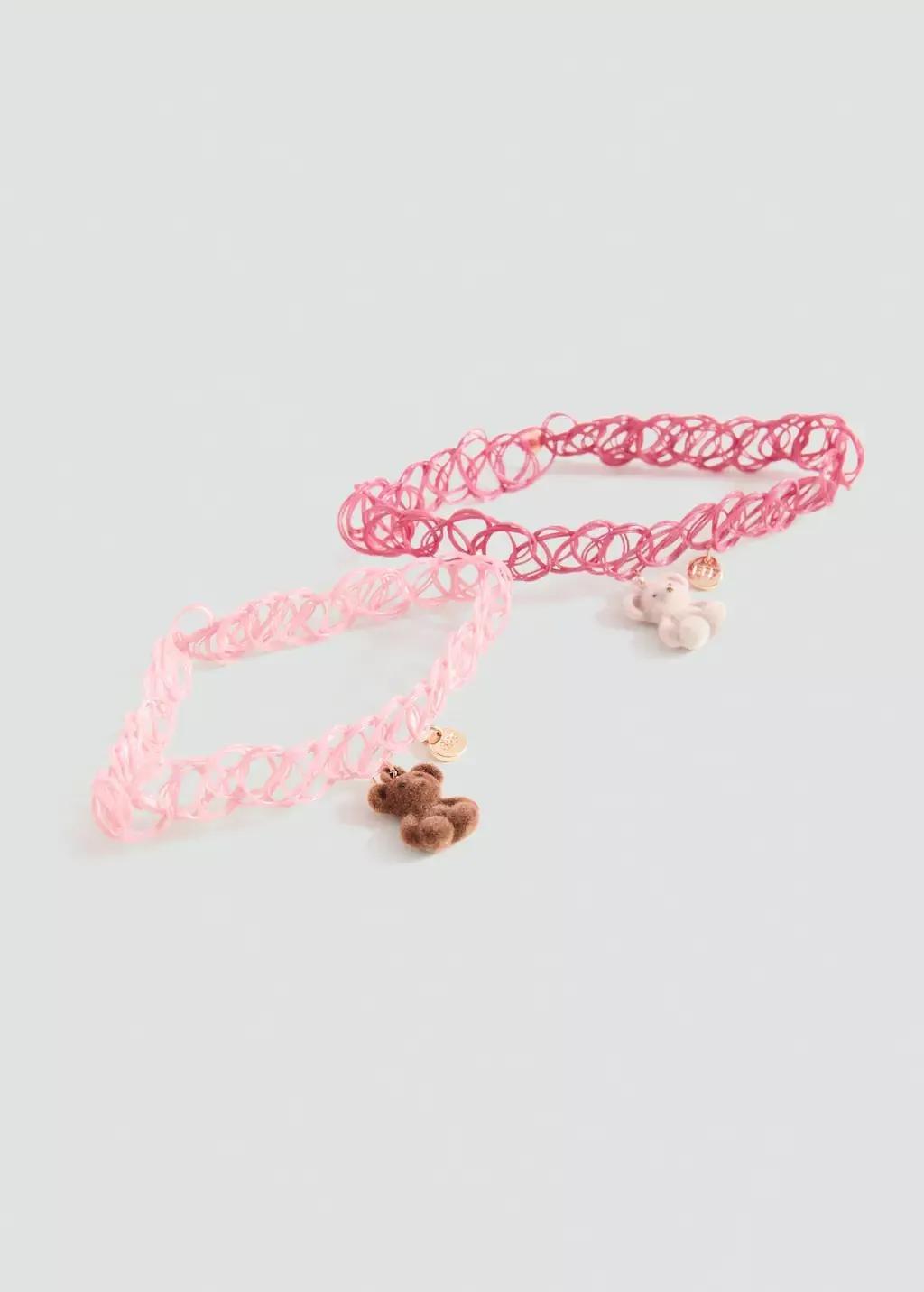 Pink Lt Pastel Choker With Beads, Kids Girl, Light-Pastel Pink, large image number 0