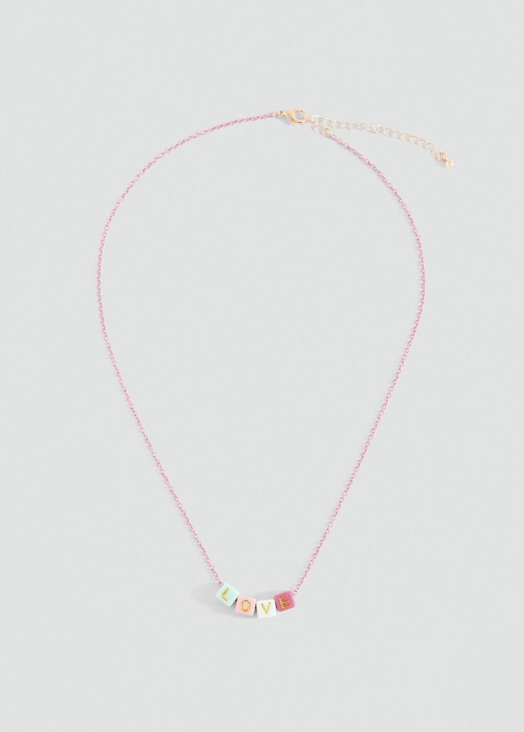 GOLD Letters bead necklace, Kids Girl, Gold, large image number 2