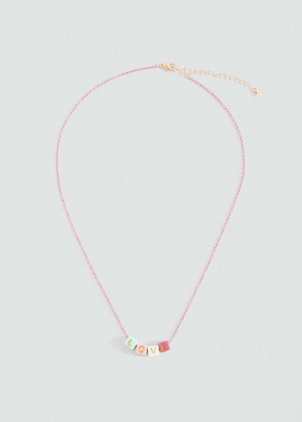 Gold Letters Bead Necklace, Kids Girl, Gold, large image number 4