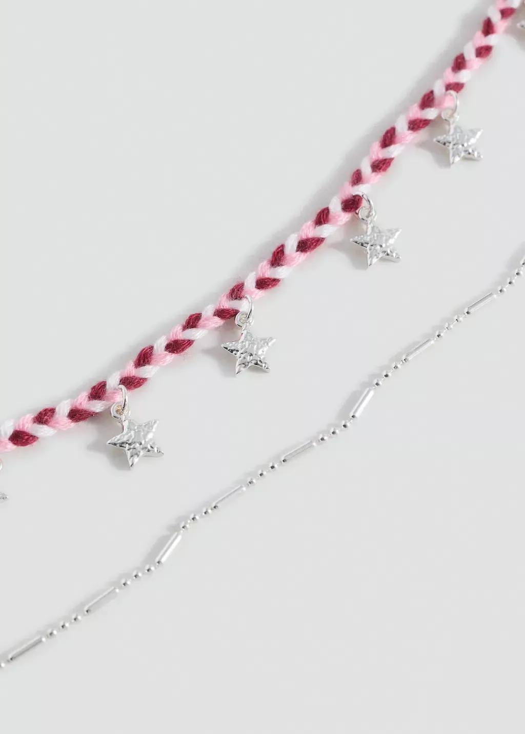 Silver 2 Pack Of Necklaces, Kids Girl, Silver, large image number 0