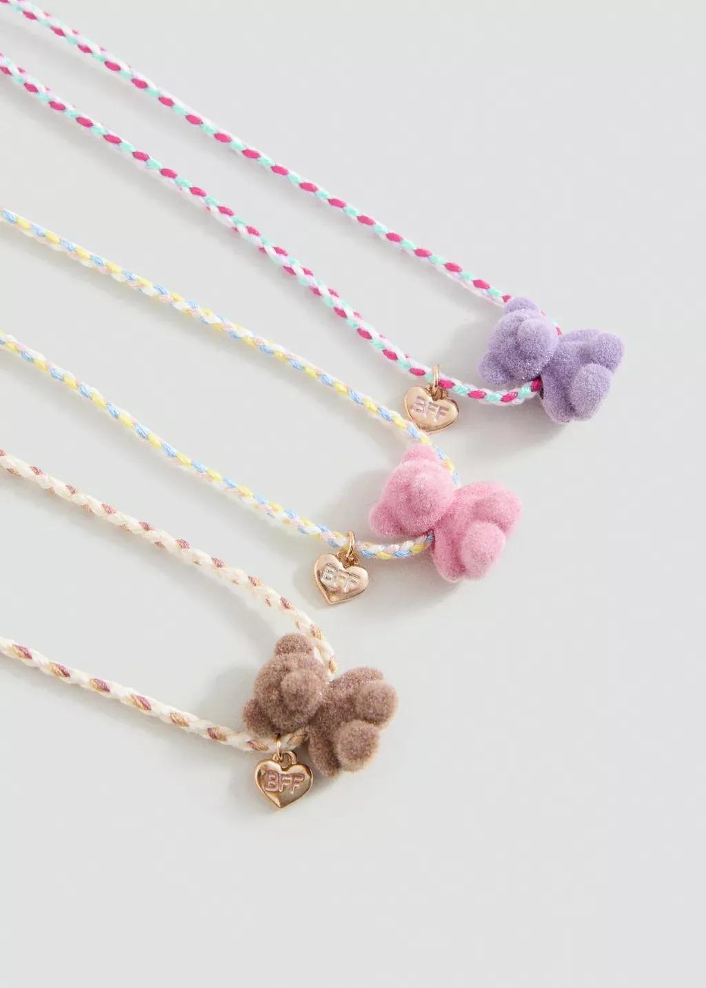 Pink Necklaces, Set Of 3,Kids Girl, Pink, large image number 0