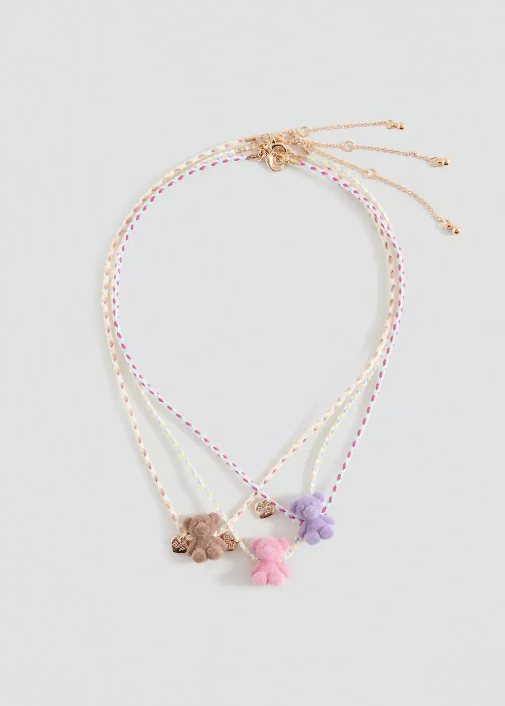 Pink Necklaces, Set Of 3,Kids Girl, Pink, large image number 2